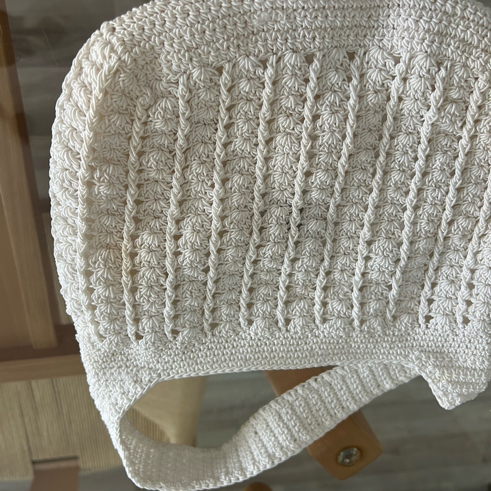 Vintage White Cotton Crochet Bag - Picture 9 of 10